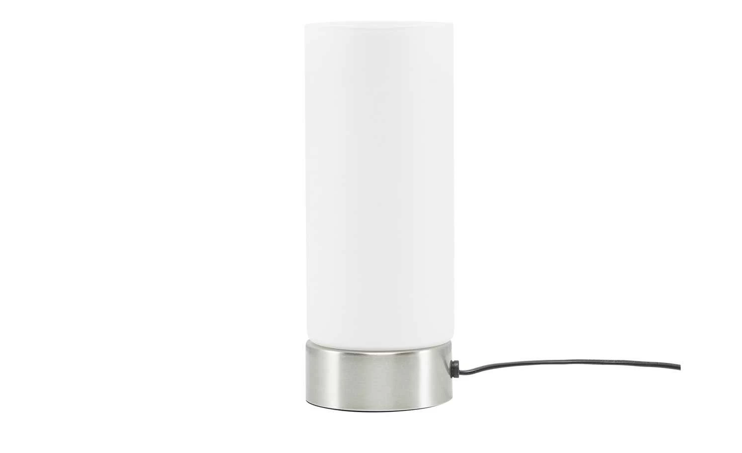 KHG Tischleuchte, 1-flammig, Zylinderform Glas weiß | Nickel – Bild 2
