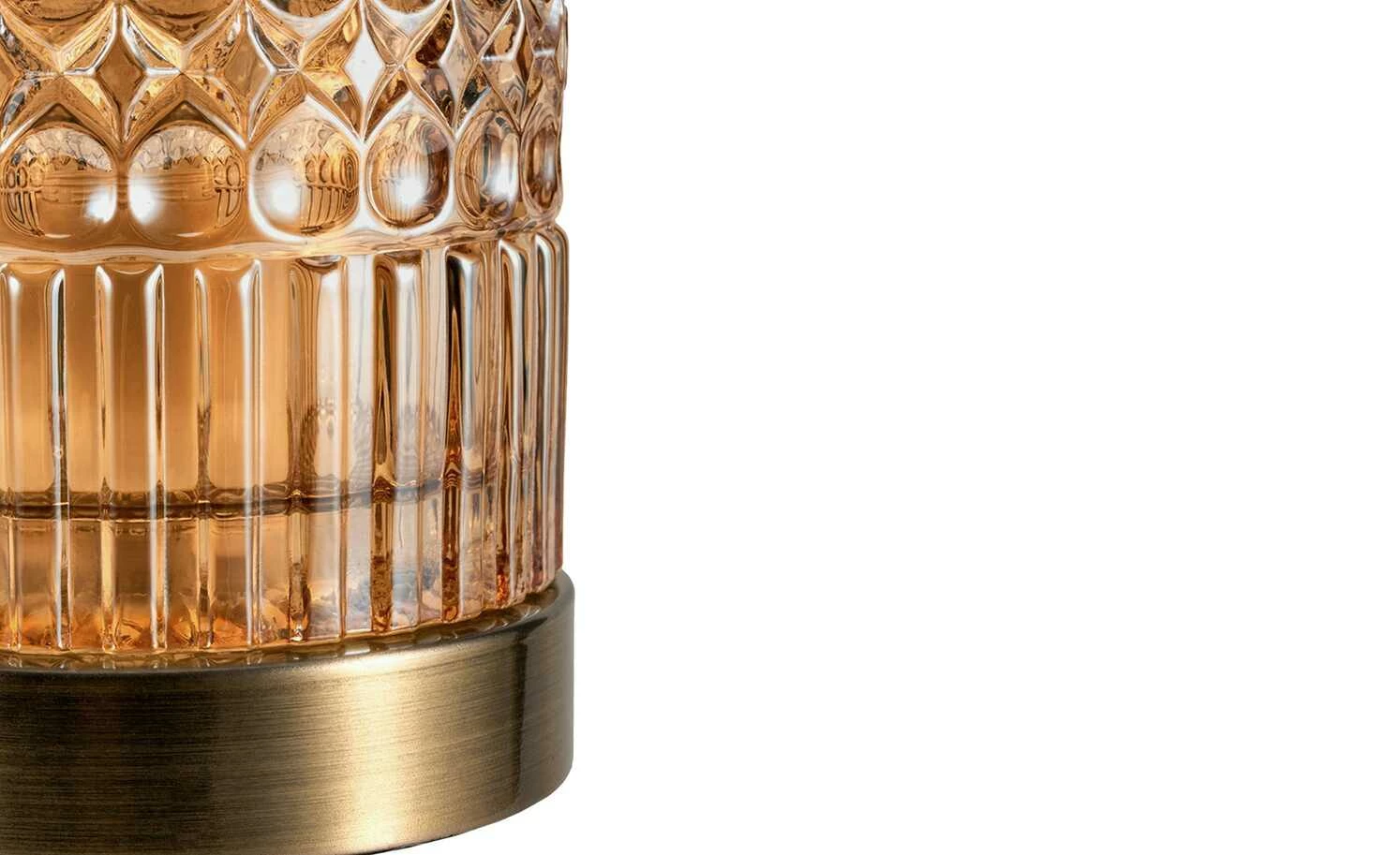 Tischleuchte, 1-flammig, Glas bernsteinstein – Bild 5