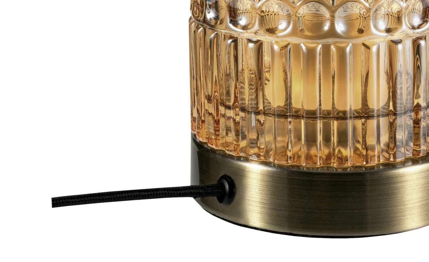 Tischleuchte, 1-flammig, Glas bernsteinstein – Bild 6