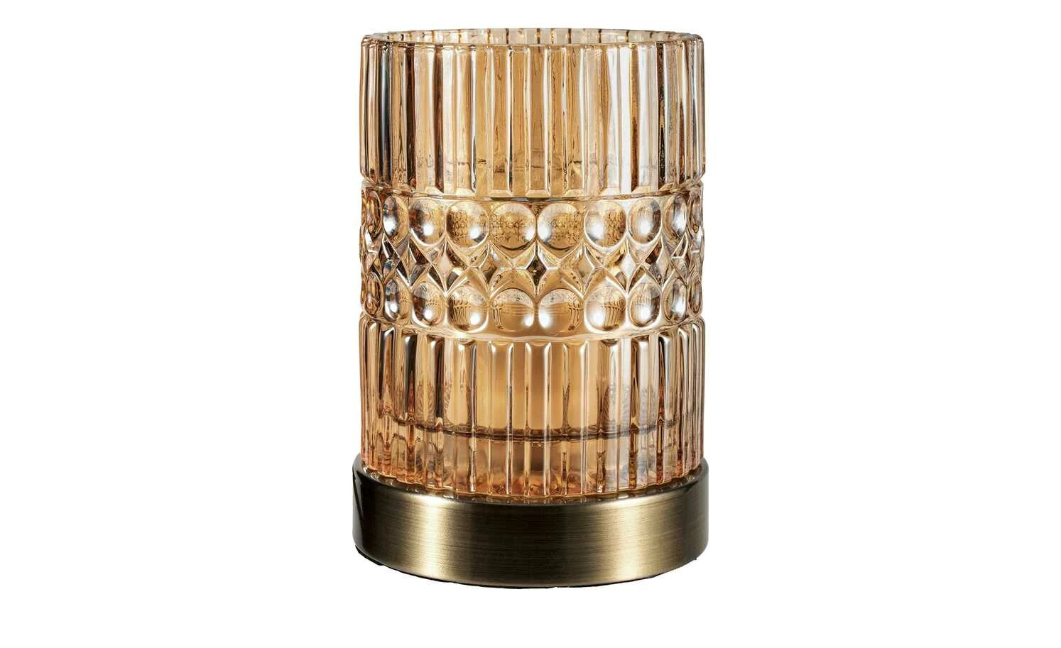 Tischleuchte, 1-flammig, Glas bernsteinstein – Bild 2