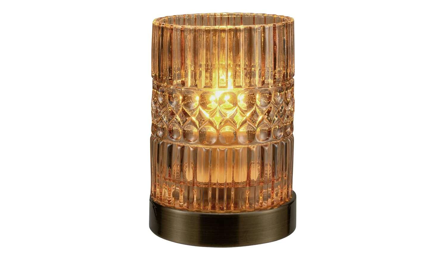 Tischleuchte, 1-flammig, Glas bernsteinstein – Bild 7