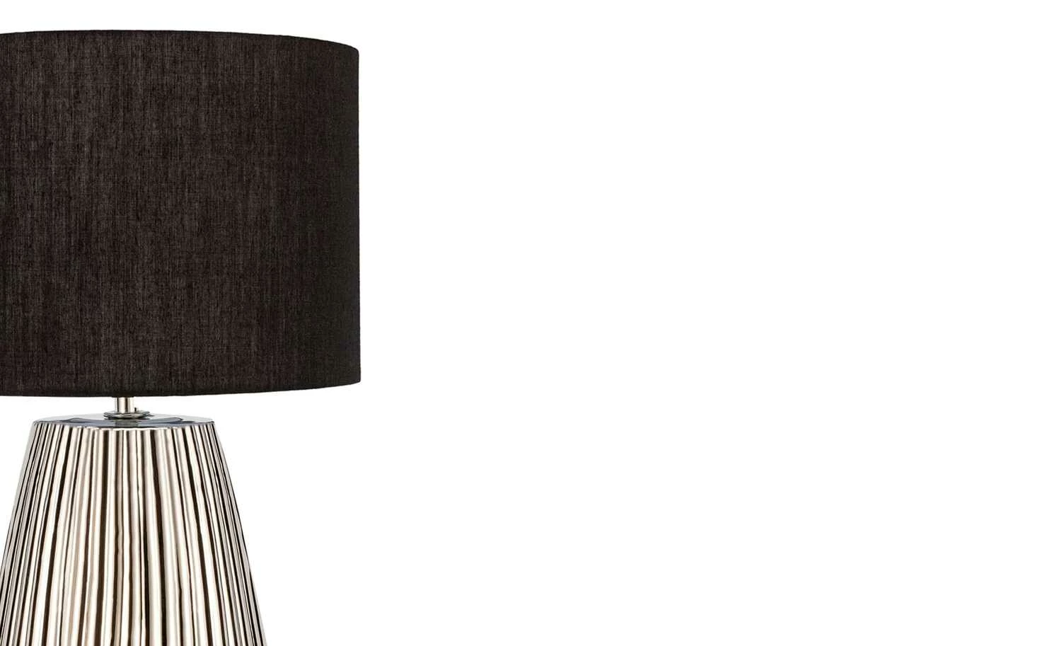 Keramik-Tischleuchte, 1-flammig, silber/schwarz – Bild 4