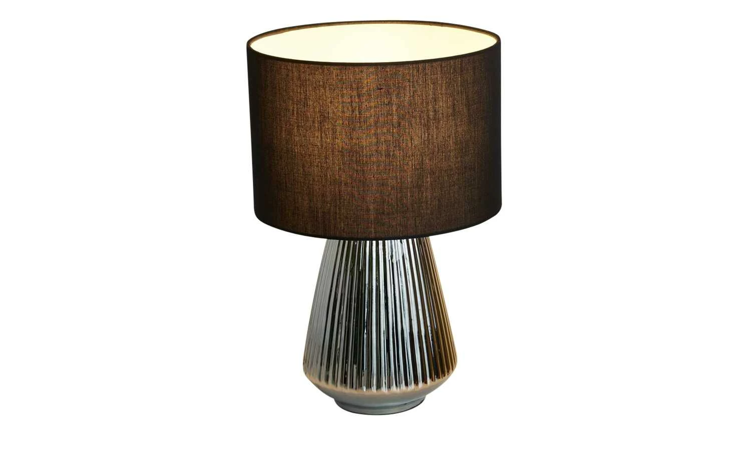 Keramik-Tischleuchte, 1-flammig, silber/schwarz – Bild 5