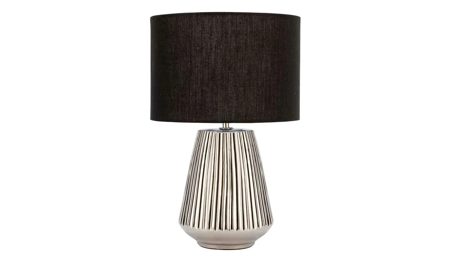 Keramik-Tischleuchte, 1-flammig, silber/schwarz – Bild 2