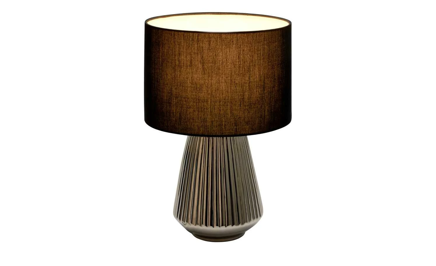 Keramik-Tischleuchte, 1-flammig, silber/schwarz – Bild 7