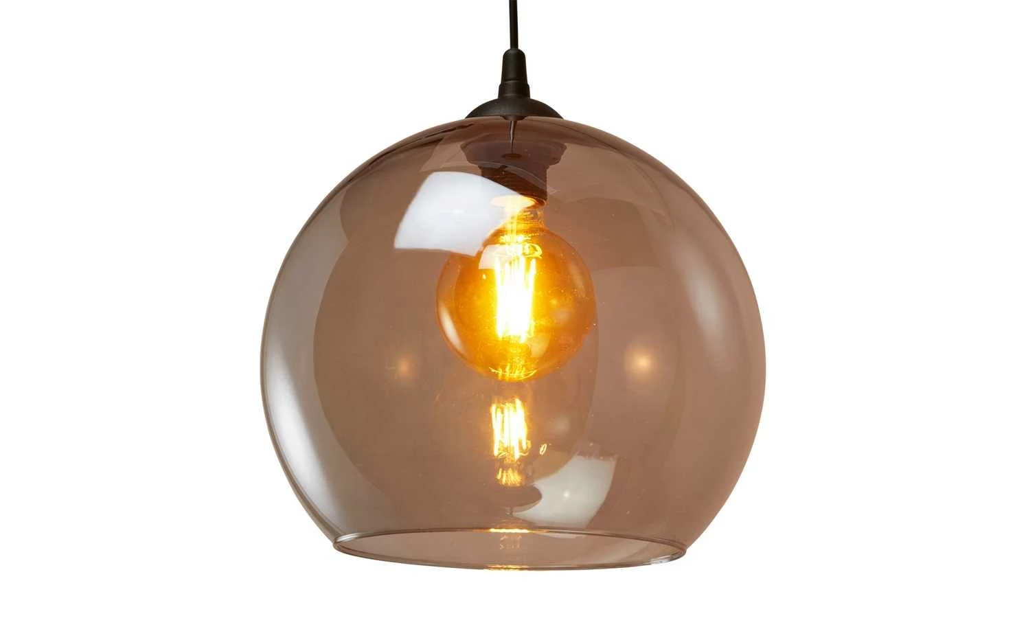 Pendelleuchte, 1-flammig, Glas graphitfarben – Bild 2