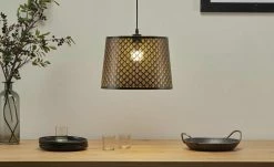 KHG Pendelleuchte, 1-flammig, schwarz/goldfarben