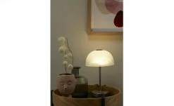 KHG LED-Tischleuchte, 1-flammig, Nickel/ Alabasterglas