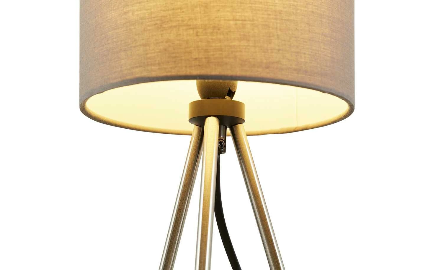 KHG Tischleuchte, 1-flammig, Dreibein, Schirm grau – Bild 3