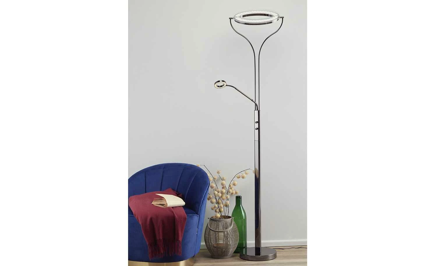 Meisterleuchten LED-Deckenfluter, 2-flammig, schwarz/chrom – Bild 4