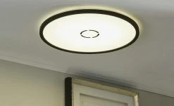 LED-Deckenleuchte, schwarz mit Hintergrundbeleuchtung