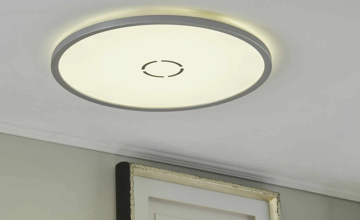 LED-Deckenleuchte, silber mit Hintergrundbeleuchtung | silberfarben