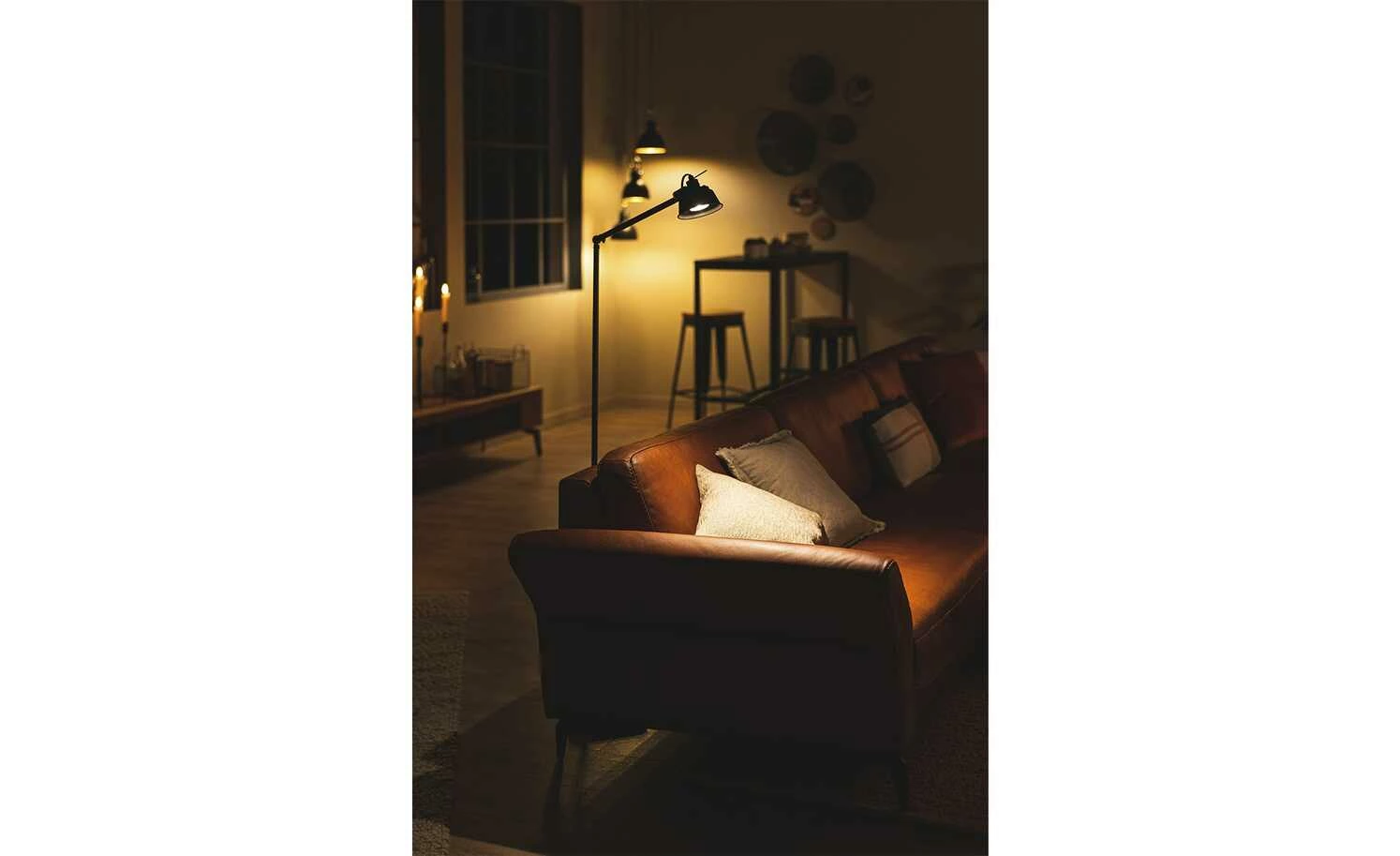 Leseleuchte, 1-flammig, Metall / Holz schwarz