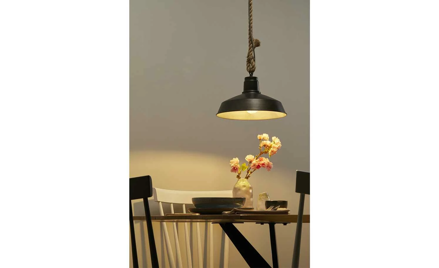 Pendelleuchte, 1-flammig Metall schwarz – Bild 2