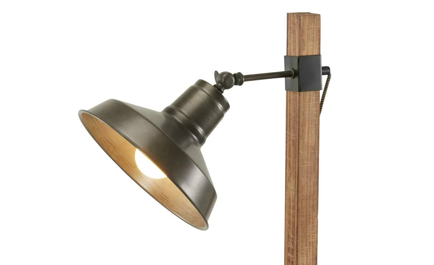 Leseleuchte, 1-flammig, Holz/Metall schwarz – Bild 4