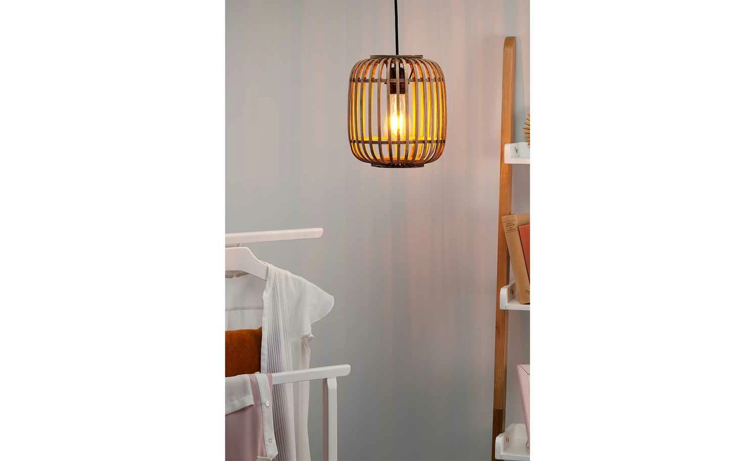 Pendelleuchte, 1-flammig, Holzlamellen – Bild 6