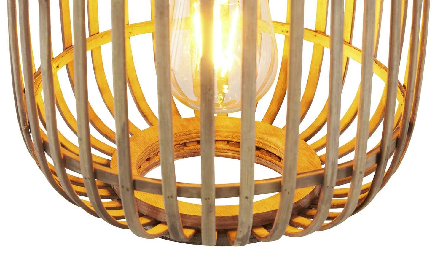 Pendelleuchte, 1-flammig, Holzlamellen – Bild 11