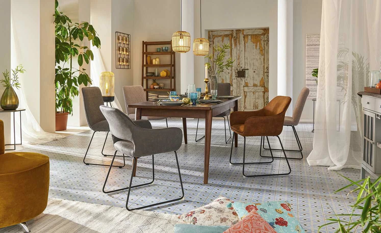 Pendelleuchte, 1-flammig, Holzlamellen – Bild 4