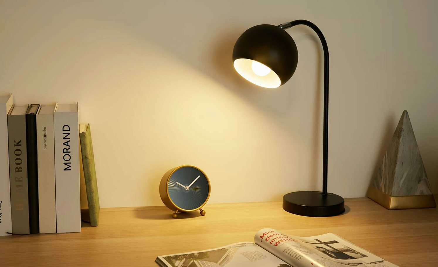 Tischleuchte, 1-flammig, Metall schwarz