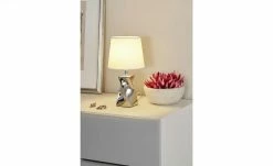 Trio Keramik-Tischleuchte, 1-flammig, silberfarben ´klein´