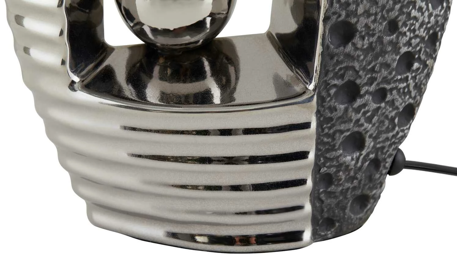 B-Leuchten Tischleuchte, 1-flammig, chrom/Stoffschirm grau – Bild 2