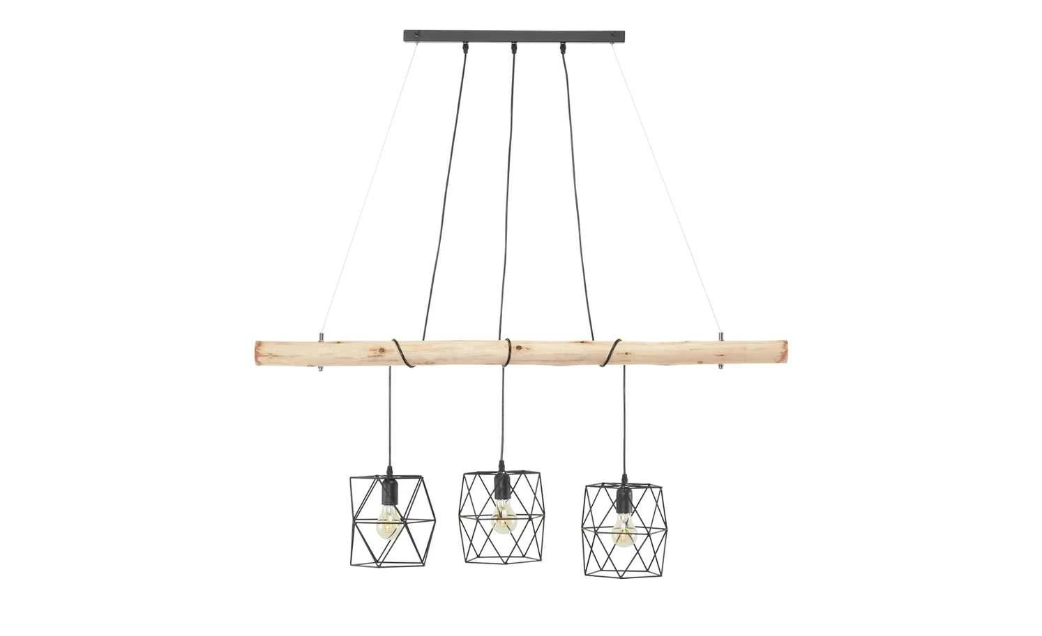 Paul Neuhaus Pendelleuchte, 3-flammig, Holz / Metall Schwarz – Bild 6