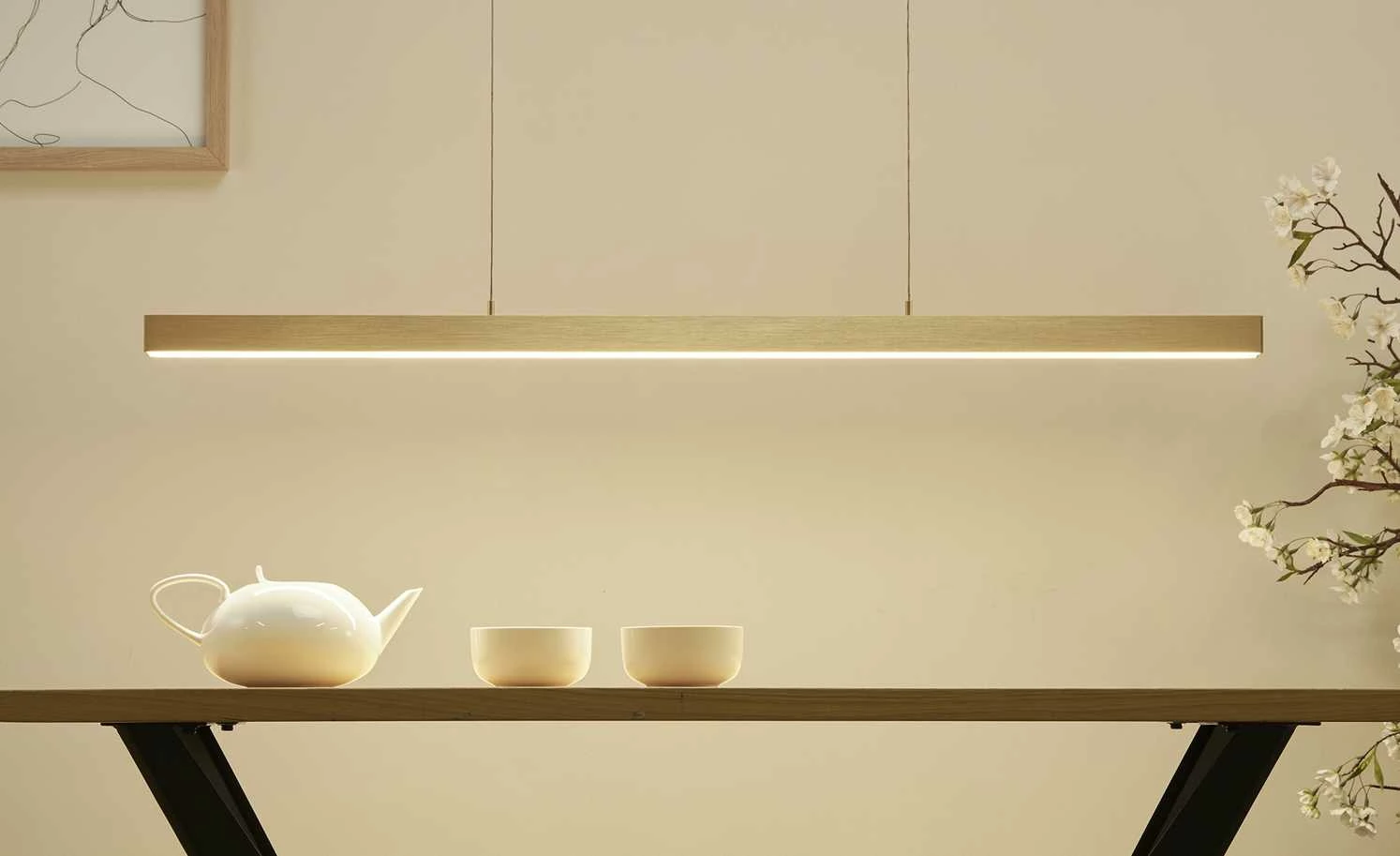 Paul Neuhaus LED-Pendelleuchte, messing-matt mit Touchdimmer – Bild 2