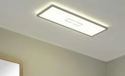 LED-Deckenleuchte, silber mit Hintergrundbeleuchtung | silberfarben