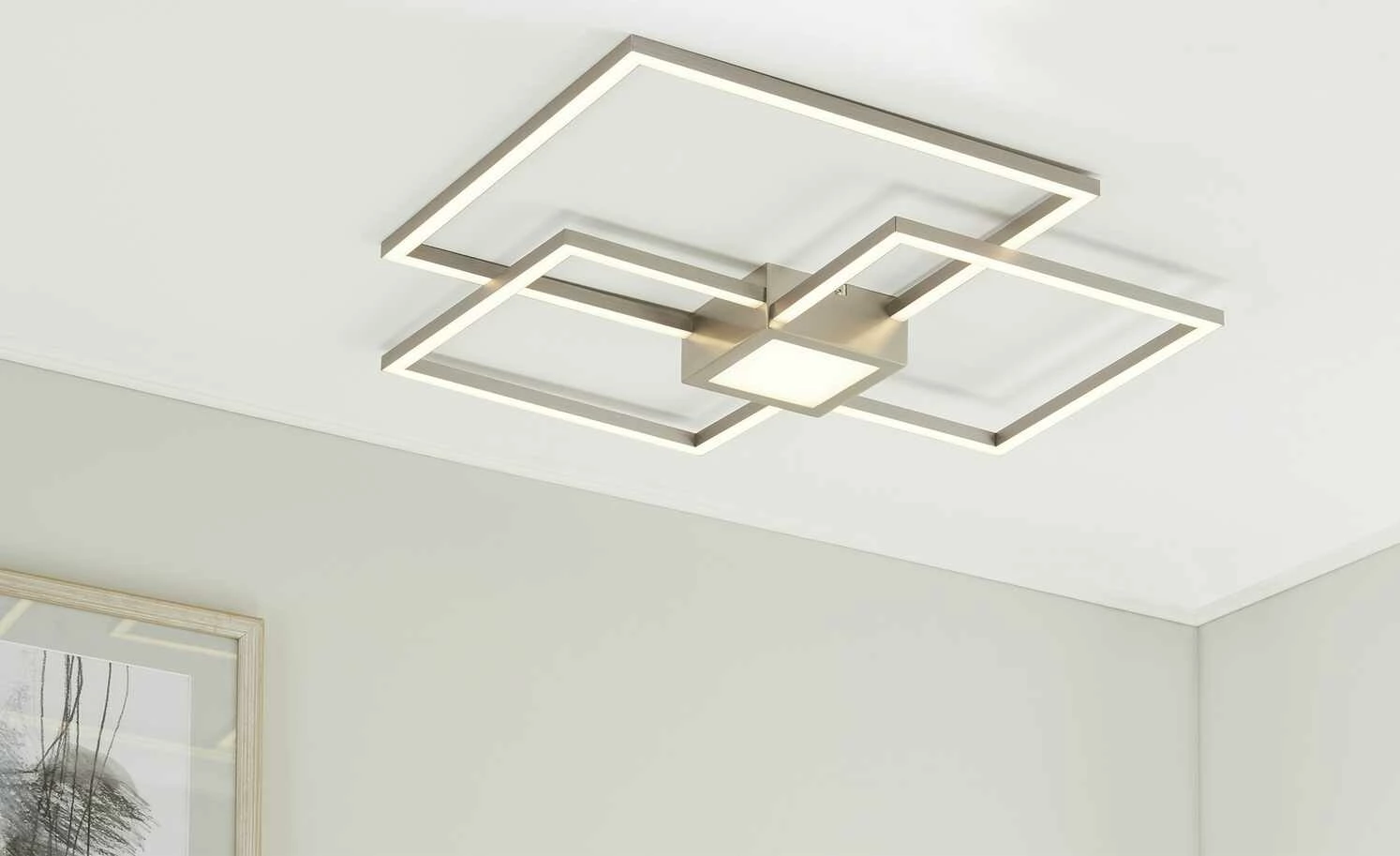 Trio LED-Deckenleuchte Nickel matt | silberfarben