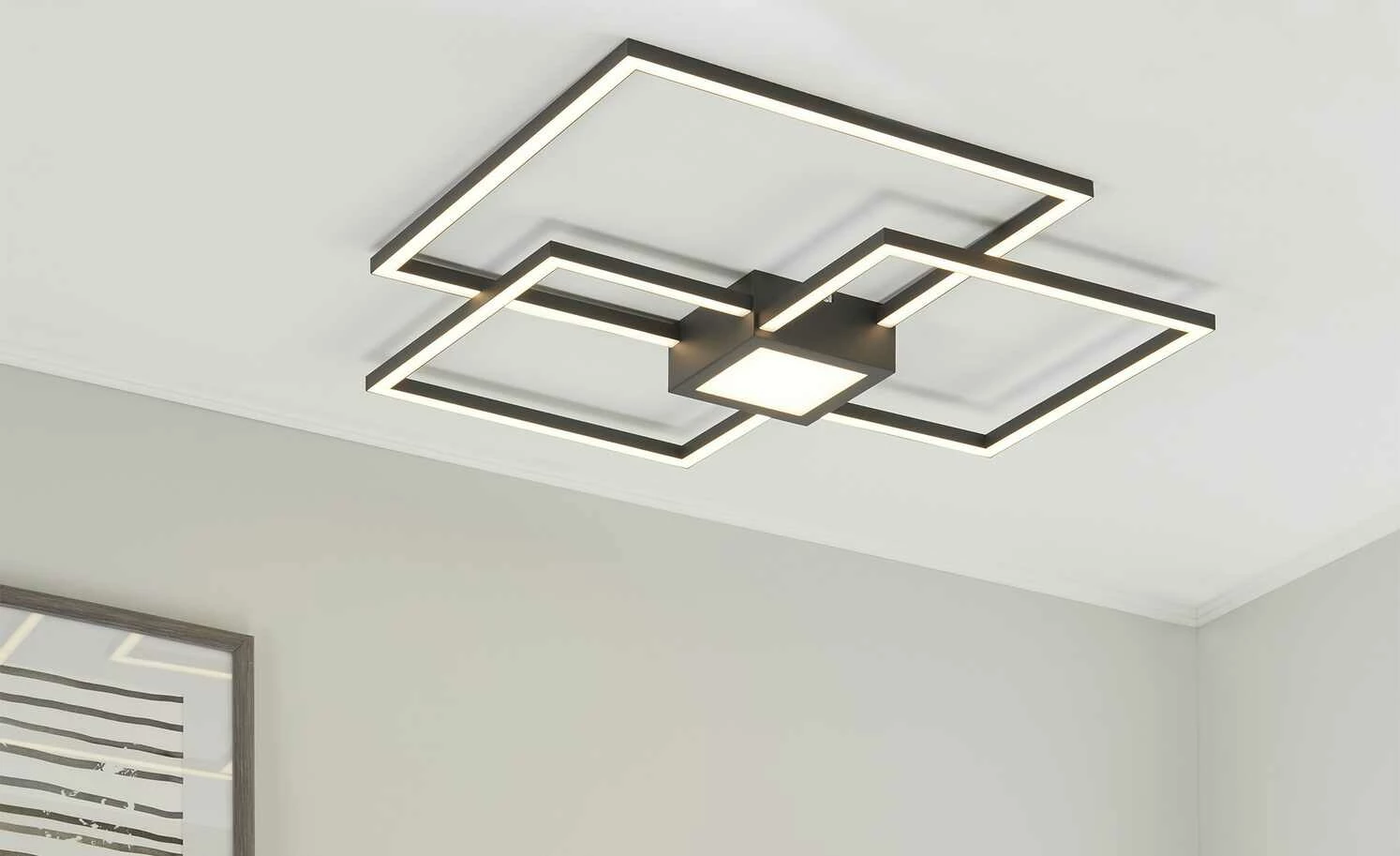 Trio LED-Deckenleuchte anthrazit | Schwarz