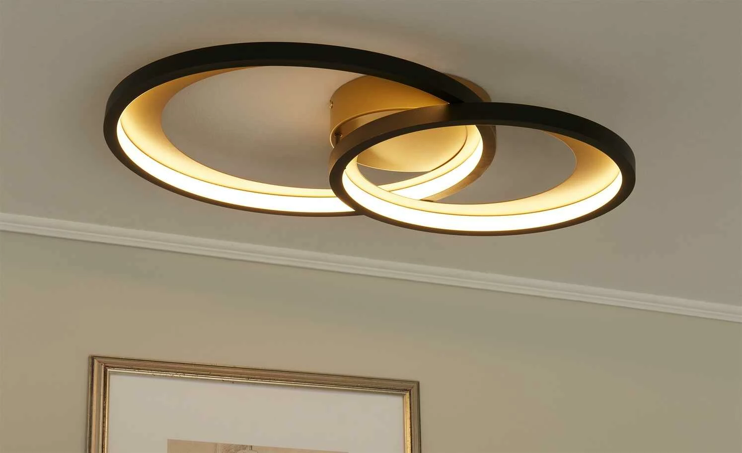 Trio LED-Deckenleuchte schwarz/goldfarben | 29|W – Bild 2