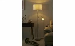 Trio Stehleuchte, 2-flammig, Stoffschirm weiĂź