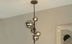 Wofi Deckenleuchte, 5-flammig, schwarz / chrom