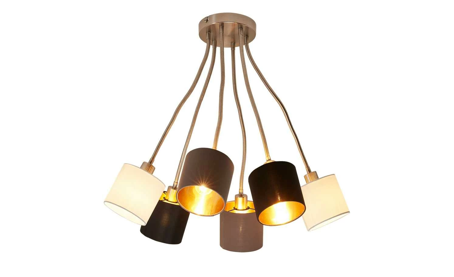 Wofi Deckenleuchte, 6-flammig nickel matt, Flexarme – Bild 3