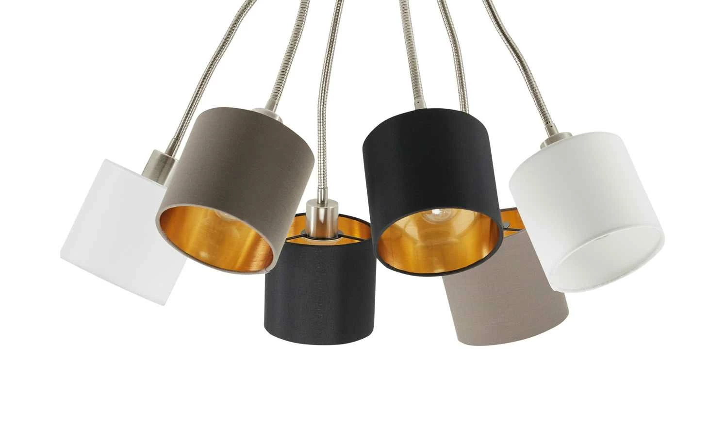 Wofi Deckenleuchte, 6-flammig nickel matt, Flexarme – Bild 7