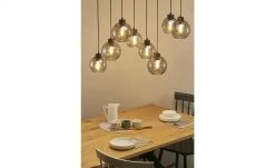 Pendelleuchte, 8-flammig, schwarz/graphitfarben