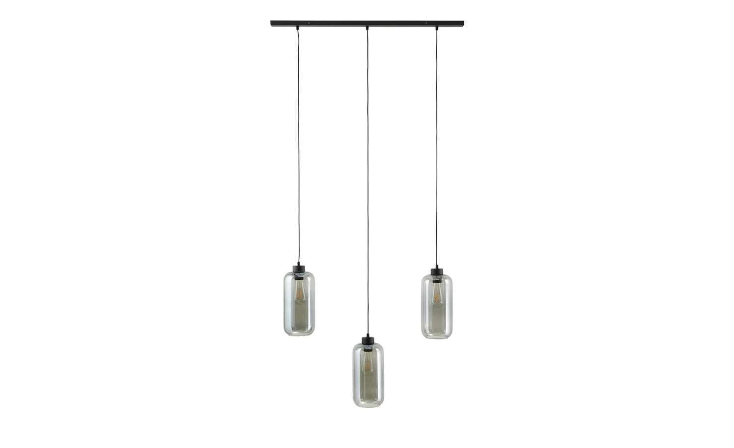Pendelleuchte, 3-flammig, Glas graphitfarben – Bild 6