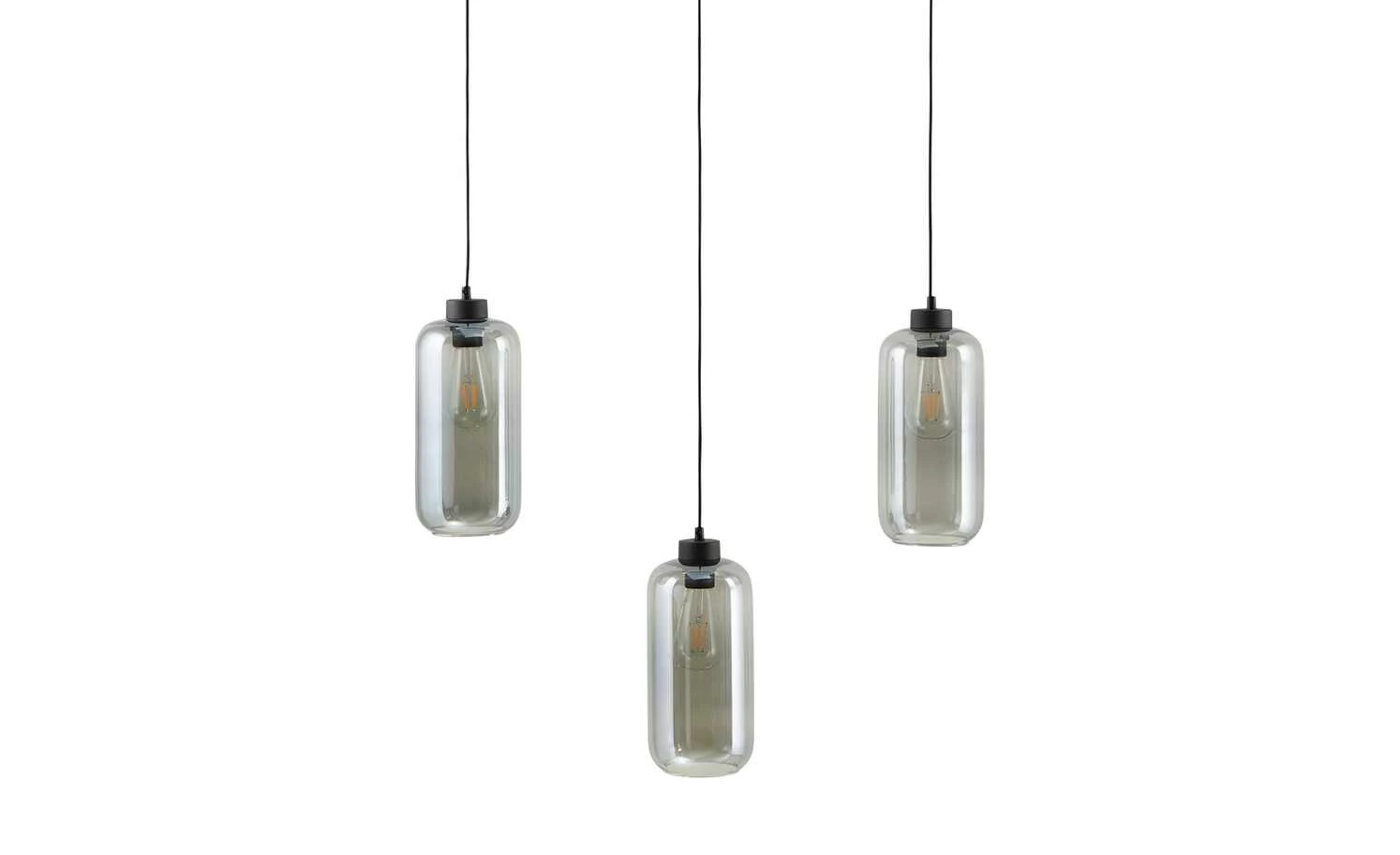 Pendelleuchte, 3-flammig, Glas graphitfarben – Bild 2