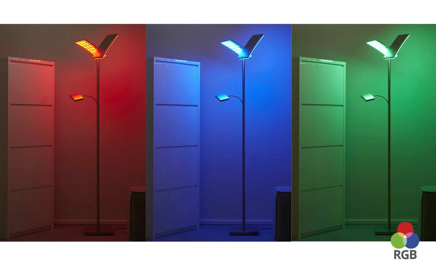 Paul Neuhaus Smart Home-Deckenfluter, 3-flammig, Nickel matt – Bild 3