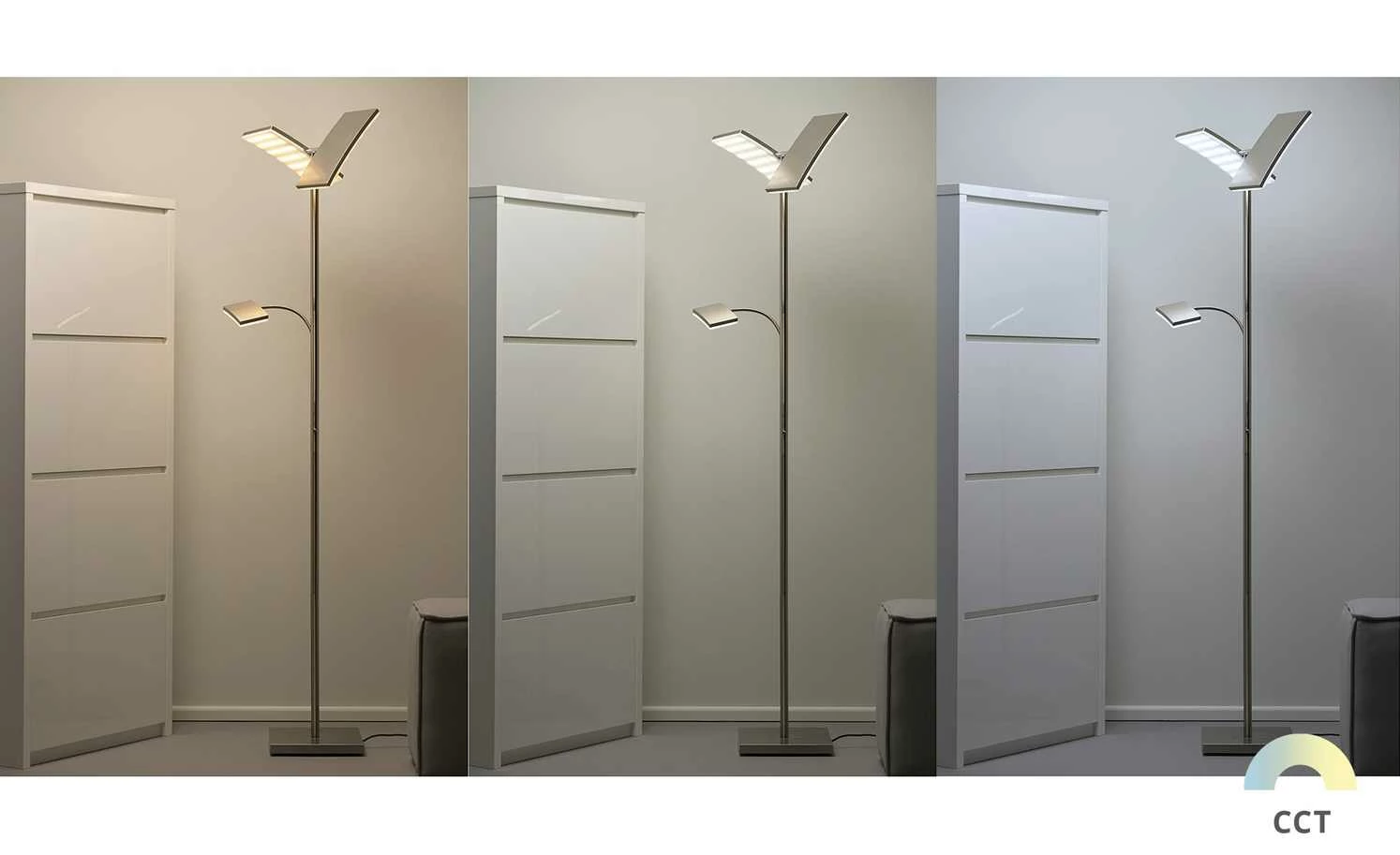 Paul Neuhaus Smart Home-Deckenfluter, 3-flammig, Nickel matt