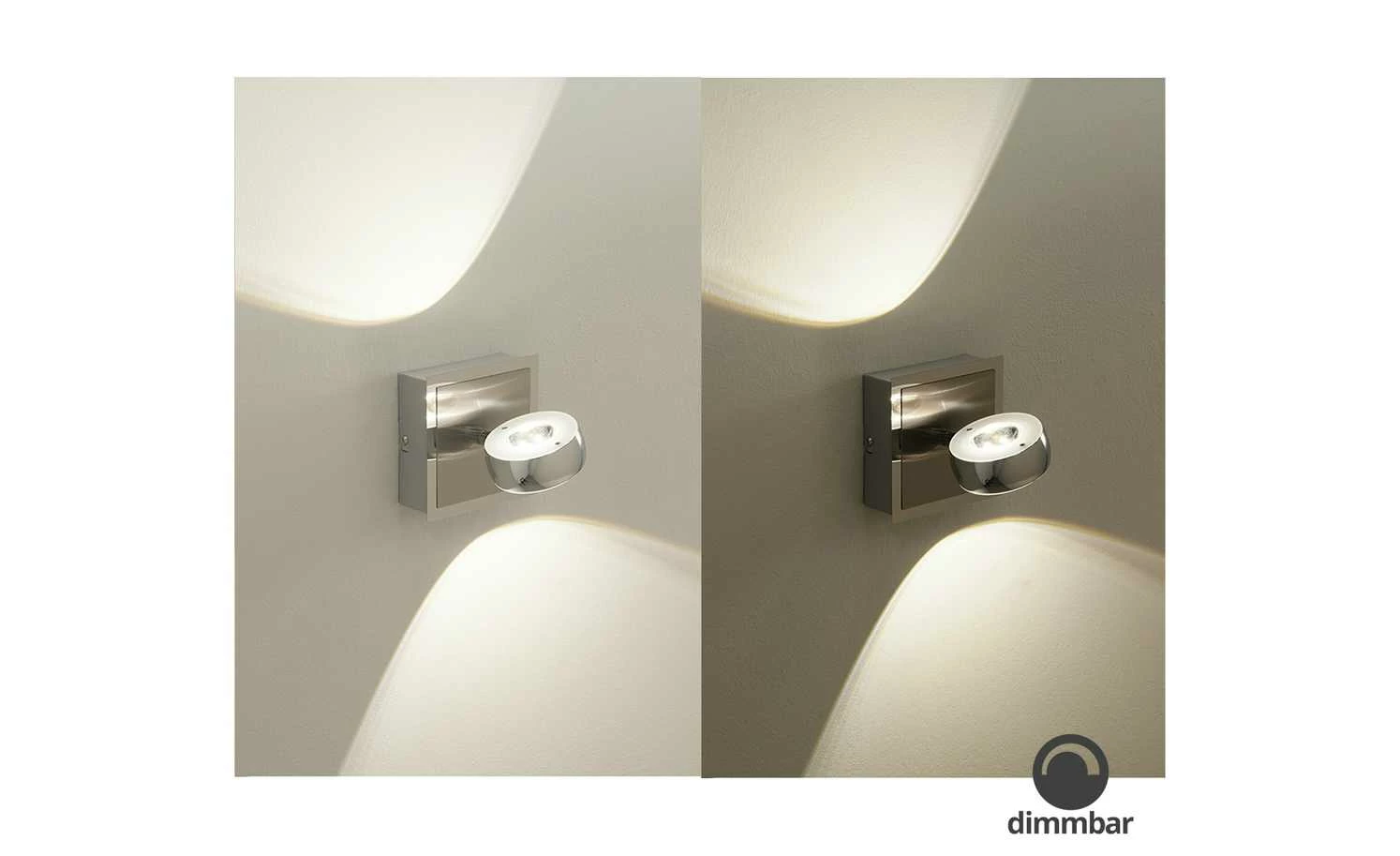 Paul Neuhaus Smart Home-Wandleuchte, 2-flammig, Nickel matt