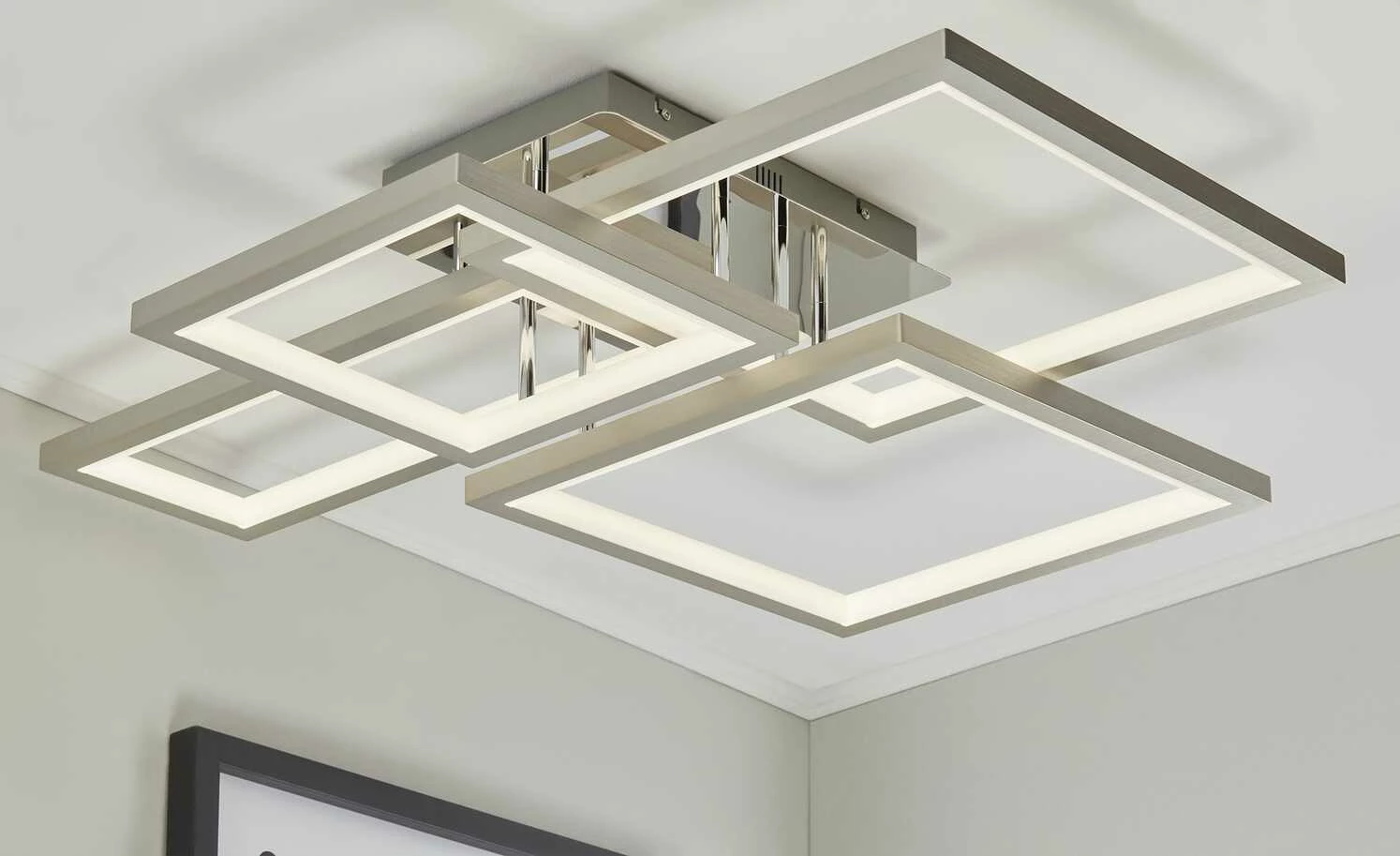 KHG LED-Deckenleuchte, 4-flammig, chrom, ´eckig´ – Bild 2