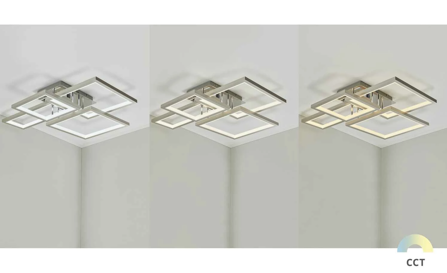 KHG LED-Deckenleuchte, 4-flammig, chrom, ´eckig´