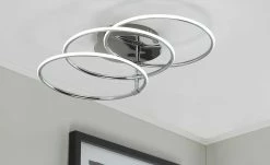 KHG LED-Deckenleuchte, 3-flammig, chrom `Ringe´