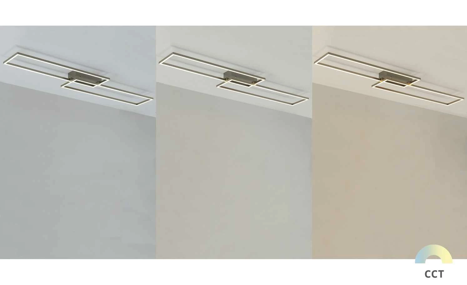 Paul Neuhaus LED-Deckenleuchte, 2-flammig, Nickel matt – Bild 3