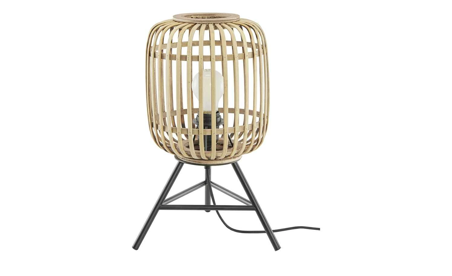 Tischleuchte, 1-flammig, Bambusschirm – Bild 2