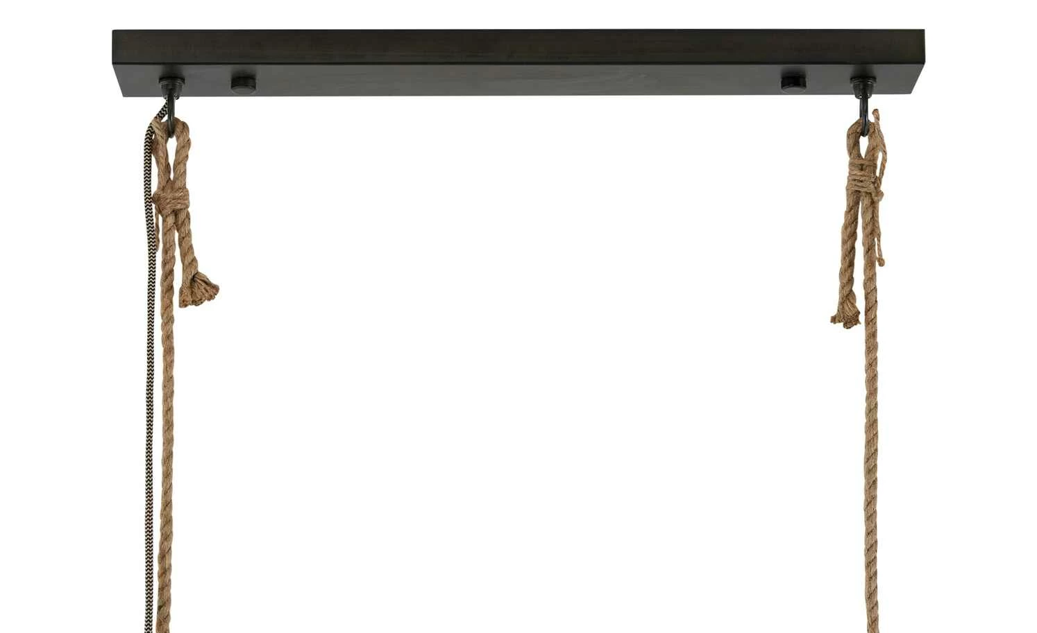 Pendelleuchte, 2-flammig, schwarz/holz – Bild 3