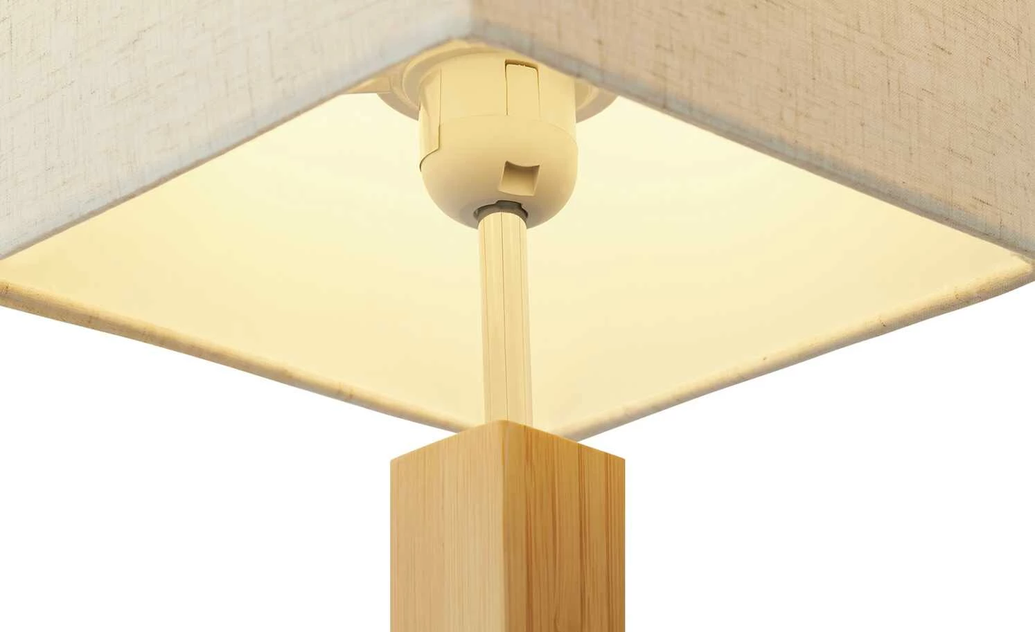 HOME STORY Bambus-Tischleuchte, 1-flammig, eckig – Bild 3