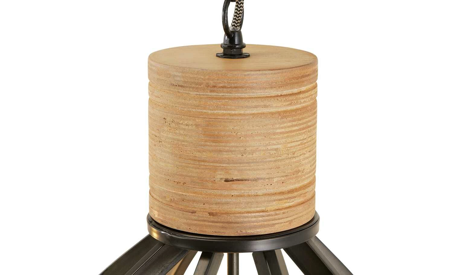 Pendelleuche, 2-flammig, schwarz/holzfarben – Bild 5