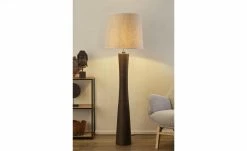 HOME STORY Stehleuchte, 1-flammig, Stoffschirm natur | Braun